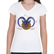 PRINTFASHION Bak - Női V-nyakú póló - Fehér