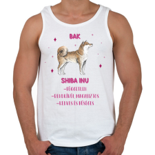PRINTFASHION Bak - Shiba inu - Férfi atléta - Fehér atléta, trikó