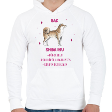 PRINTFASHION Bak - Shiba inu - Férfi kapucnis pulóver - Fehér férfi pulóver, kardigán