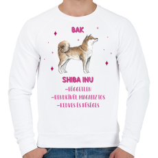 PRINTFASHION Bak - Shiba inu - Férfi pulóver - Fehér