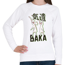 PRINTFASHION BAKA meme rabbits - Női pulóver - Fehér női pulóver, kardigán