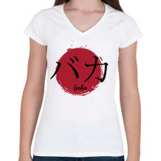 PRINTFASHION Baka - Női V-nyakú póló - Fehér