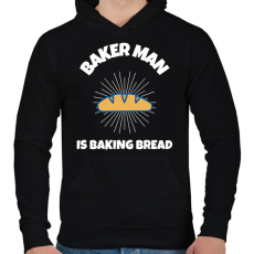 PRINTFASHION BAKER MAN IS BAKING BREAD - Férfi kapucnis pulóver - Fekete