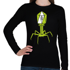 PRINTFASHION bakteriofág - Női hosszú ujjú póló - Fekete női póló