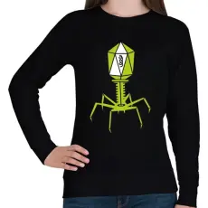 PRINTFASHION bakteriofág - Női pulóver - Fekete