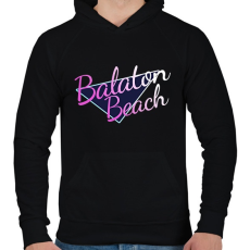 PRINTFASHION Balaton Beach - Férfi kapucnis pulóver - Fekete