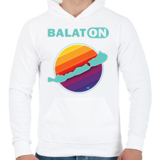 PRINTFASHION Balaton  - Férfi kapucnis pulóver - Fehér férfi pulóver, kardigán