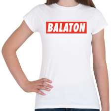 PRINTFASHION Balaton - Piros háttér - Női póló - Fehér női póló