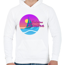 PRINTFASHION Balaton Riviéra - Férfi kapucnis pulóver - Fehér