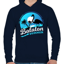 PRINTFASHION Balaton summer - Férfi kapucnis pulóver - Sötétkék férfi pulóver, kardigán