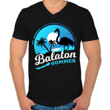 PRINTFASHION Balaton summer - Férfi V-nyakú póló - Fekete férfi póló