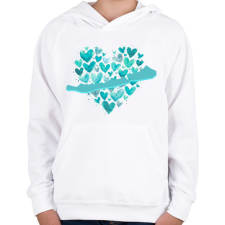 PRINTFASHION balaton szív - Gyerek kapucnis pulóver - Fehér gyerek pulóver, kardigán