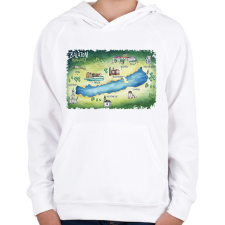 PRINTFASHION Balaton térkép - Gyerek kapucnis pulóver - Fehér gyerek pulóver, kardigán