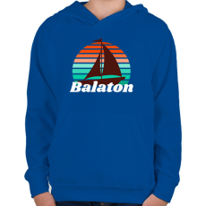 PRINTFASHION Balatoni vitorlás - Gyerek kapucnis pulóver - Királykék