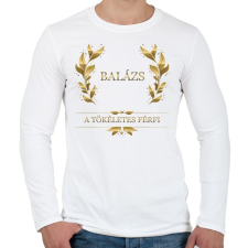 PRINTFASHION Balázs - Férfi hosszú ujjú póló - Fehér férfi póló