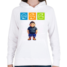 PRINTFASHION Balazs - Női kapucnis pulóver - Fehér női pulóver, kardigán