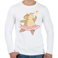 PRINTFASHION Balerina egér - Férfi hosszú ujjú póló - Fehér