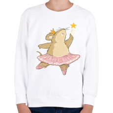 PRINTFASHION Balerina egér - Gyerek pulóver - Fehér