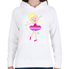 PRINTFASHION Balerina - Női kapucnis pulóver - Fehér
