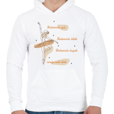 PRINTFASHION Balerinás szív - Férfi kapucnis pulóver - Fehér férfi pulóver, kardigán