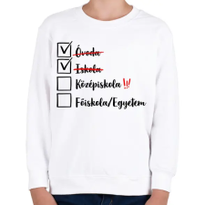 PRINTFASHION Ballagás Iskola fekete - Gyerek pulóver - Fehér gyerek pulóver, kardigán