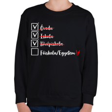 PRINTFASHION Ballagás középiskola fehér - Gyerek pulóver - Fekete
