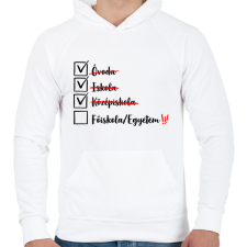 PRINTFASHION Ballagás középiskola fekete - Férfi kapucnis pulóver - Fehér férfi pulóver, kardigán