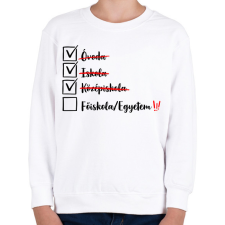 PRINTFASHION Ballagás középiskola fekete - Gyerek pulóver - Fehér gyerek pulóver, kardigán