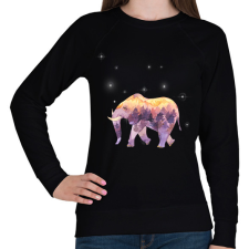 PRINTFASHION Ballagó elefánt - Női pulóver - Fekete női póló