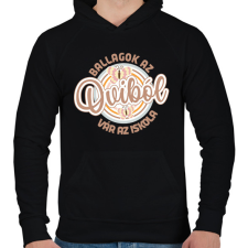 PRINTFASHION Ballagok az oviból - Férfi kapucnis pulóver - Fekete férfi pulóver, kardigán