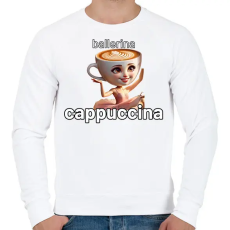 PRINTFASHION Ballerina Cappuccina - Férfi pulóver - Fehér