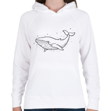 PRINTFASHION bálna - Női kapucnis pulóver - Fehér