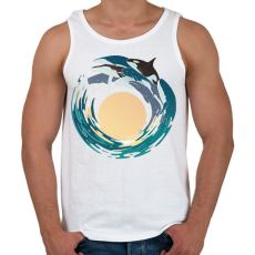 PRINTFASHION Bálnák - Férfi atléta - Fehér