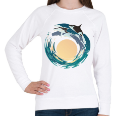 PRINTFASHION Bálnák - Női pulóver - Fehér