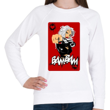 PRINTFASHION Bam Bam - Női pulóver - Fehér női pulóver, kardigán