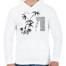 PRINTFASHION bambusz - Férfi kapucnis pulóver - Fehér
