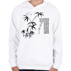 PRINTFASHION bambusz - Gyerek kapucnis pulóver - Fehér