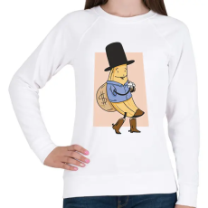 PRINTFASHION Banán bandita - Női pulóver - Fehér