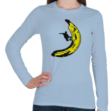 PRINTFASHION Banán deszkás - Női hosszú ujjú póló - Világoskék női póló