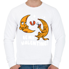 PRINTFASHION Banán és hold szerelem - Férfi pulóver - Fehér férfi pulóver, kardigán