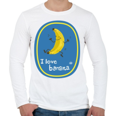 PRINTFASHION Banán logó - Férfi hosszú ujjú póló - Fehér