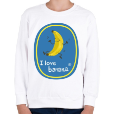 PRINTFASHION Banán logó - Gyerek pulóver - Fehér