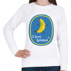 PRINTFASHION Banán logó - Női pulóver - Fehér