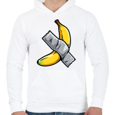 PRINTFASHION Banán művészet - Férfi kapucnis pulóver - Fehér férfi pulóver, kardigán