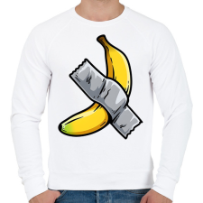 PRINTFASHION Banán művészet - Férfi pulóver - Fehér férfi pulóver, kardigán