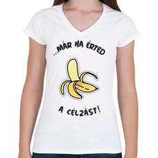 PRINTFASHION BANANA2 - Női V-nyakú póló - Fehér