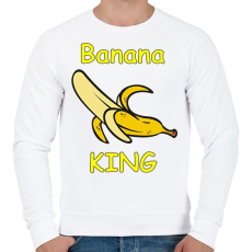 PRINTFASHION Banana king - Férfi pulóver - Fehér