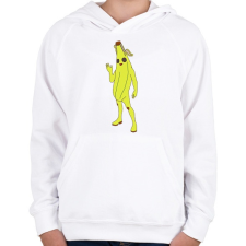 PRINTFASHION Banana Skin Fortnite - Gyerek kapucnis pulóver - Fehér gyerek pulóver, kardigán