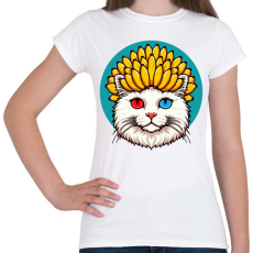 PRINTFASHION Banános macska - Női póló - Fehér