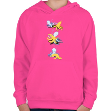 PRINTFASHION Banánparty - Gyerek kapucnis pulóver - Fukszia